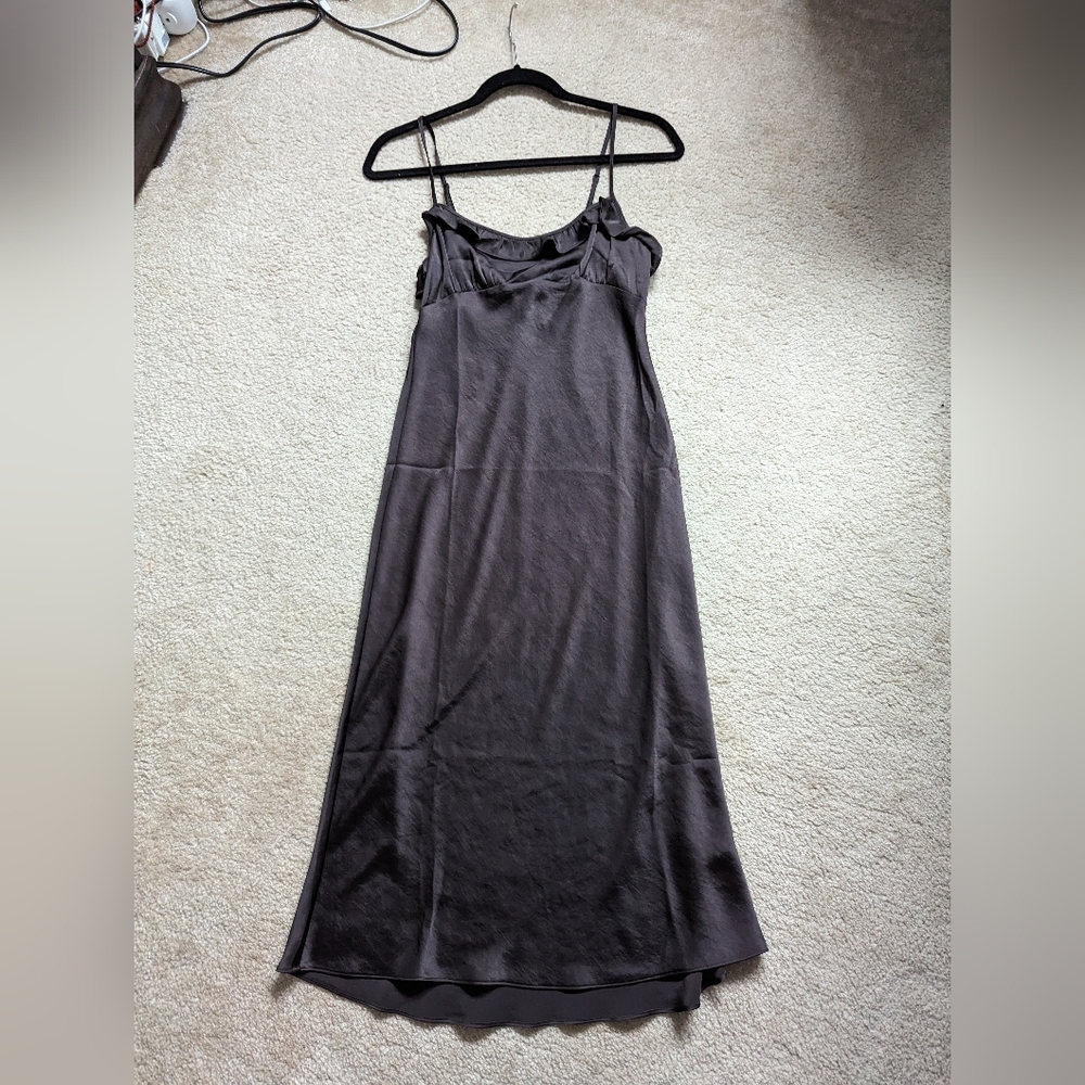 Aritzia Wilfred satin slip dress